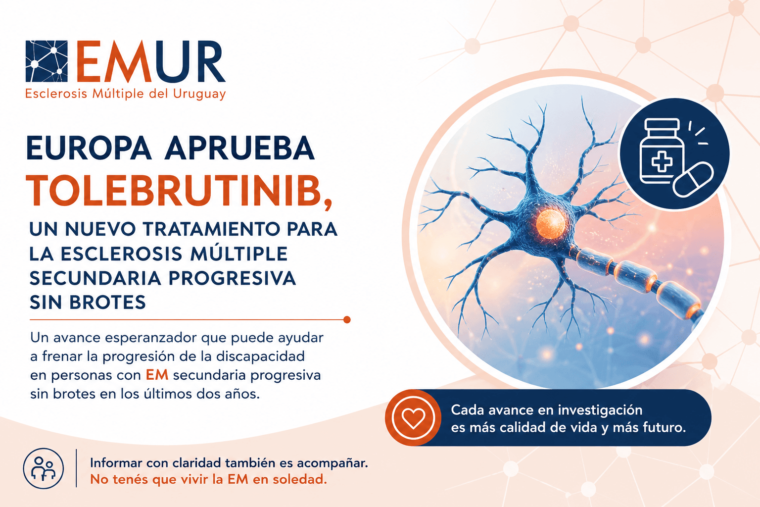 Europa aprueba tolebrutinib, un nuevo tratamiento para la Esclerosis Múltiple Secundaria Progresiva